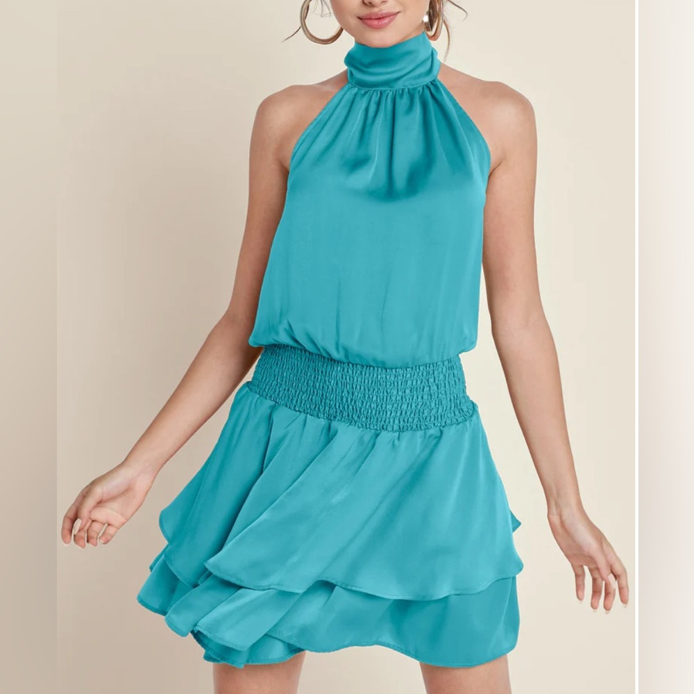 VENUS high neck twirly tiered dress, large NWT
